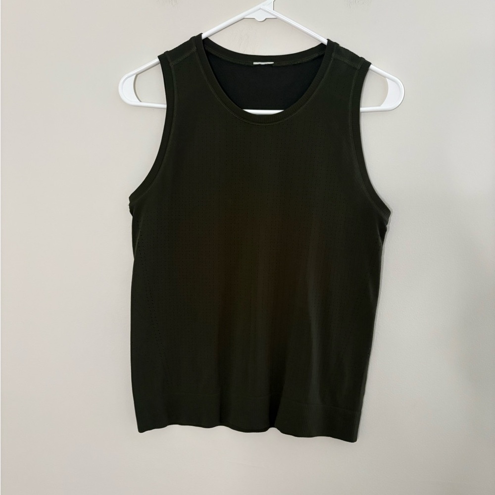 Athleta Dark Green Tank Top Womens Workout breathable top